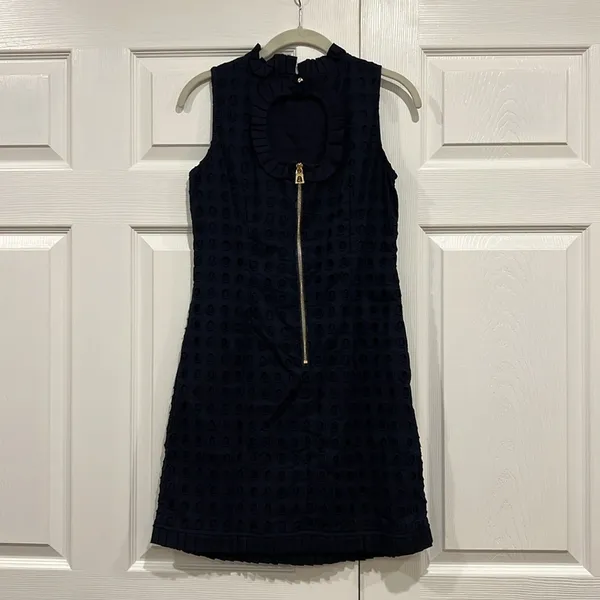 Sail‎ to Sable Eyelet Ruffle Dress Navy Blue Womens Size 0 - Image 2