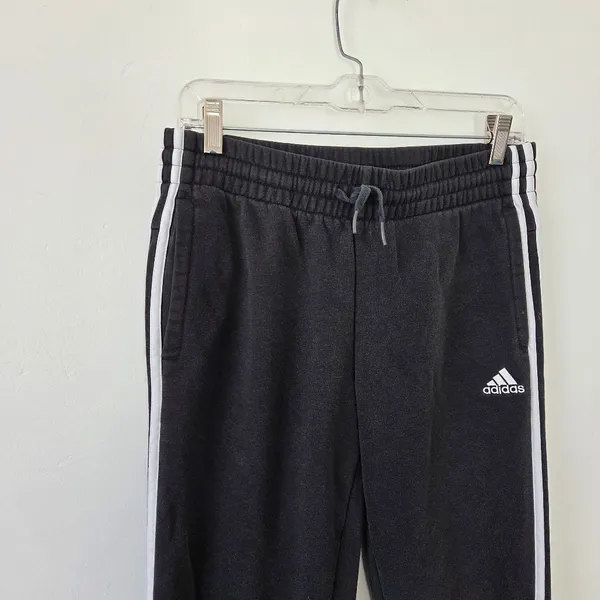 Women's Adidas Jogger Sweatpants Thick Cozy Logo Black Sporty Athletic Y2K 90s M - Image 2