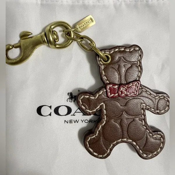 RARE Coach Bear Bag Charm crafted from Signature Coated Canvas/Refined leather - Image 3