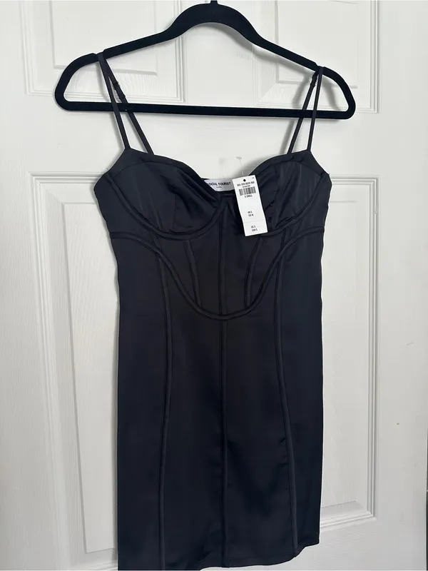NWT Hollister Social Tourist Satin Corset Mini Dress - Black - XS - Image 8