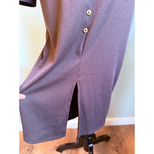 Fiestar Large Ribbed Knit Maxi Dress Long Sleeve boho Y2K fall bodycon sexy casual party - Image 5