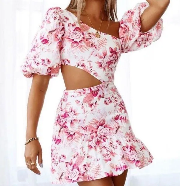 Hello Molly // Sweetest Kind Pink Floral Mini Dress - Image 2