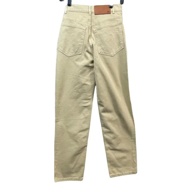 Reclaimed Vintage Cross Over‎ Button Fly Dad Jeans Womens 24 Stone Tan High Rise - Image 4