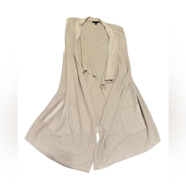 Banana Republic Waterfall Knit Vest Sweater Tan Womens Sz‎ L - Image 4