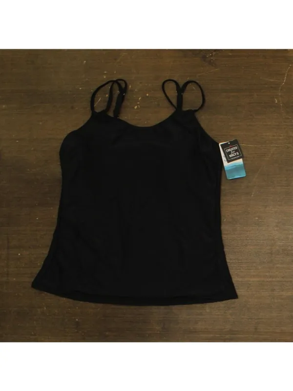 NWT Swim Solutions Tunnel Tankini Swim Top 807099 Black 14 - Image 4