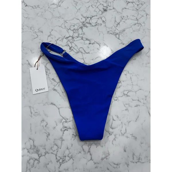 NWT Quince Electric Blue Italian High-Leg Ring Bikini Bottom Medium - Image 4