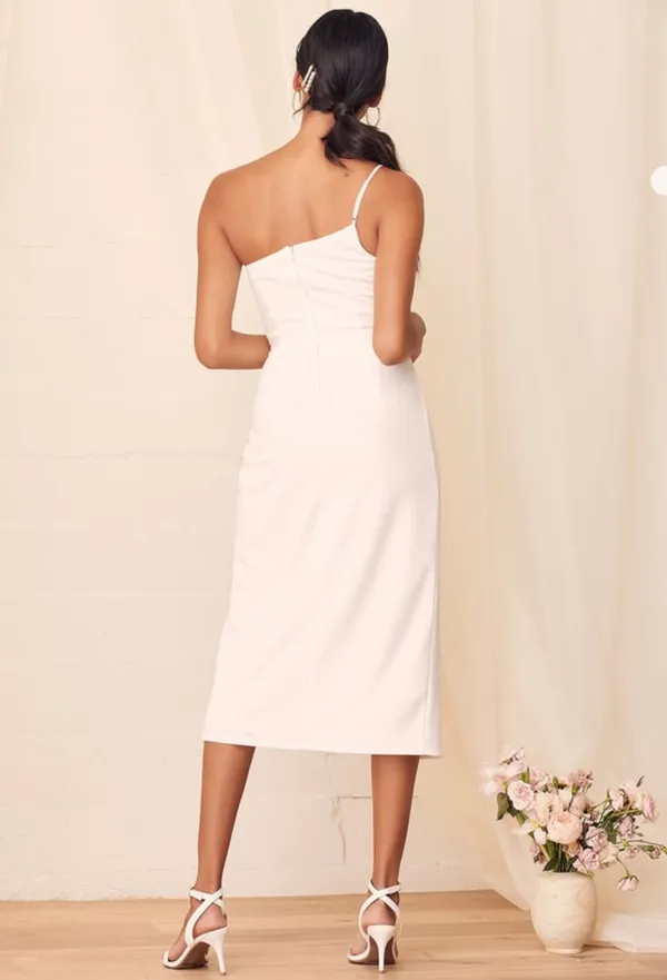 Lulus White One Shoulder Dress - Image 2