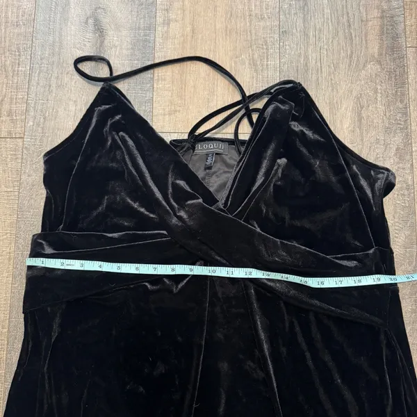 NWT ELOQUII Black Velvet Crossover‎ Faux Wrap Maxi Dress Plus Size 22 Formal - Image 7
