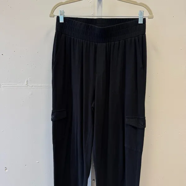 AnyBody Black Cargo‎ Jogger Pants Elastic Waist Cotton Modal XST Tall Loungewear - Image 3