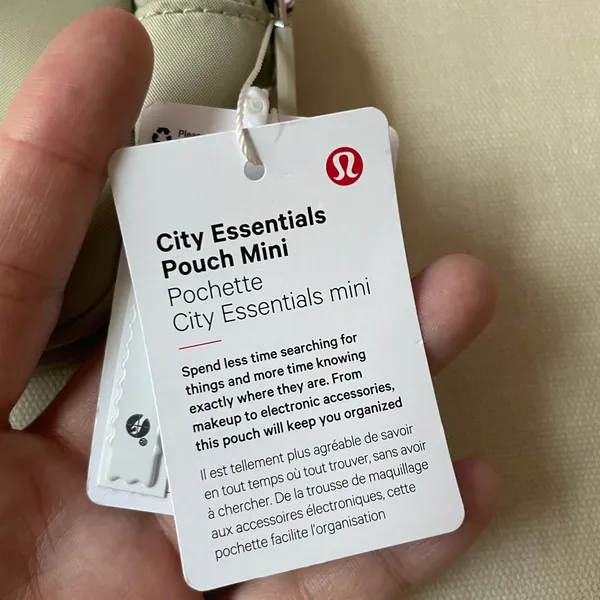 Lululemon City Essentials Pouch Mini - Raw Linen - Image 5
