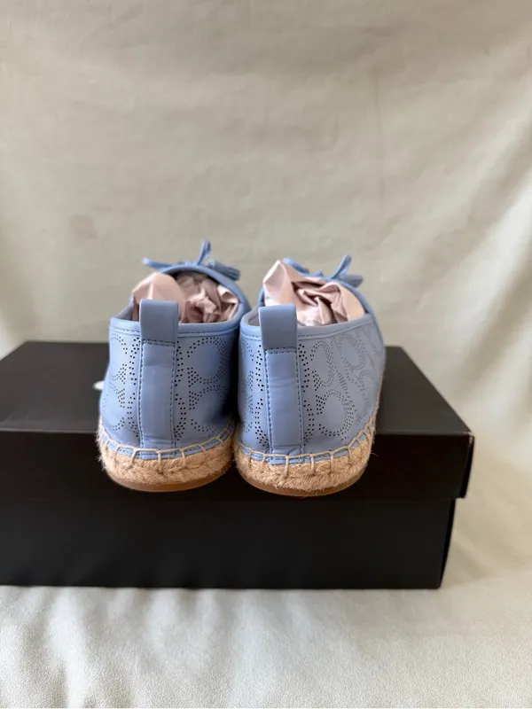 Coach Women's Carson Signature Jacquard Espadrille Loafers Lather Blue Size 11B - Image 4