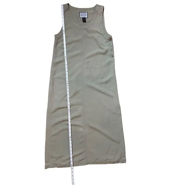 Vintage Directives Olive‎ green sleeveless maxi dress lyocell sz S - Image 2