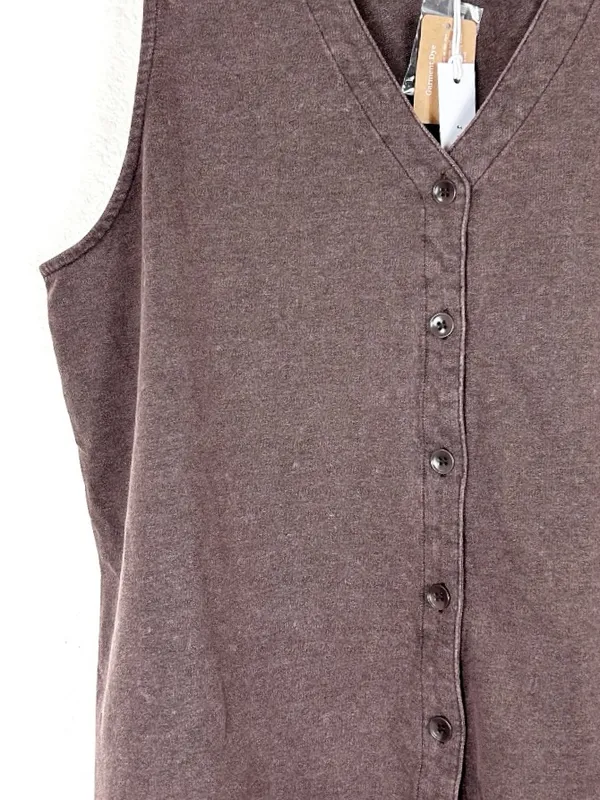 NWT Jane + Delancey cotton brown button up sleeveless top minimalist size 2X NEW - Image 4