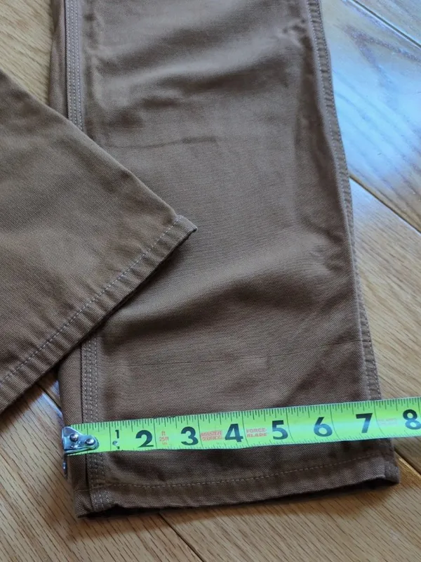 Carhartt SALES SAMPLE Womens Sz 4 Brown Canvas Carpenter Work Pants Pima Nylon - Image 8