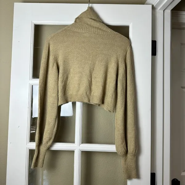 Princess Polly Zahara Cropped Turtleneck Sweater Beige - 4 - Image 6
