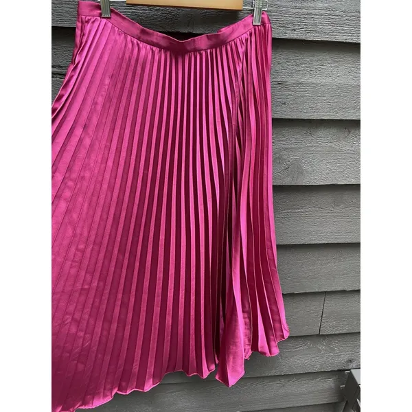 Lucy Paris Pleated Midi Skirt L Accordion Dopamine Dressing Hot pink Magenta - Image 11