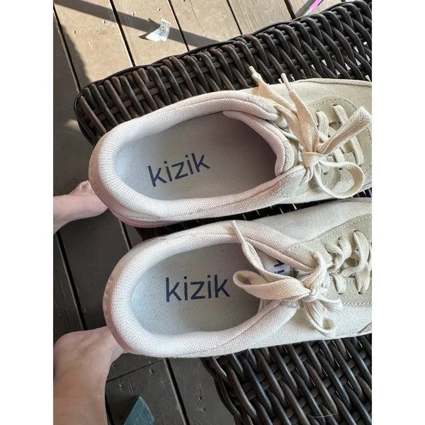 Kizik Prague model Size Women 7.5 Men 6 Beige Sneaker Tennis Shoe - Image 12
