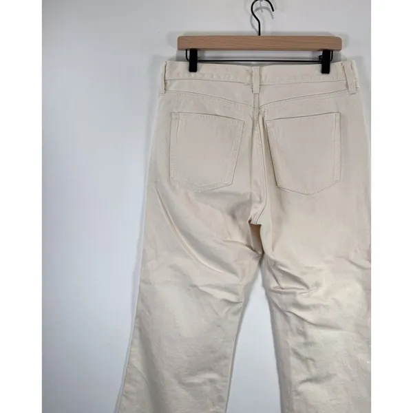 J.CREW Womens Jeans Beige Denim High Rise Relaxed 84 Kickout Crop Rigid Size 29 - Image 9
