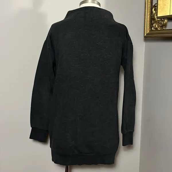 Gymshark Small SoSoft Mock Neck Tunic Sweatshirt Charcoal Gray - Image 2