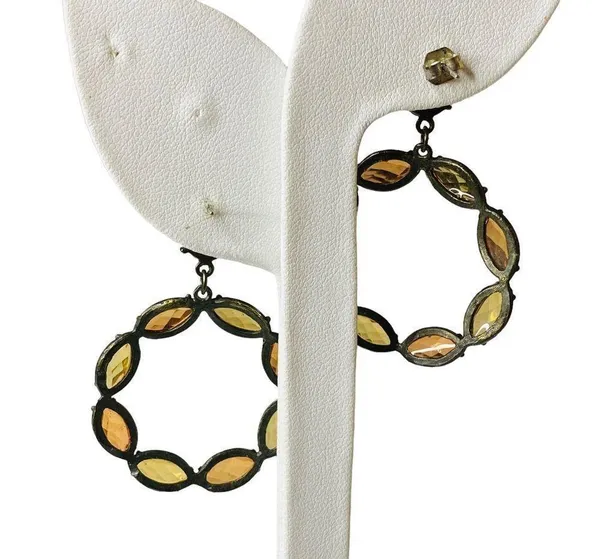 Multicolor Gemstone Round Drop Dangle Earrings - Image 5