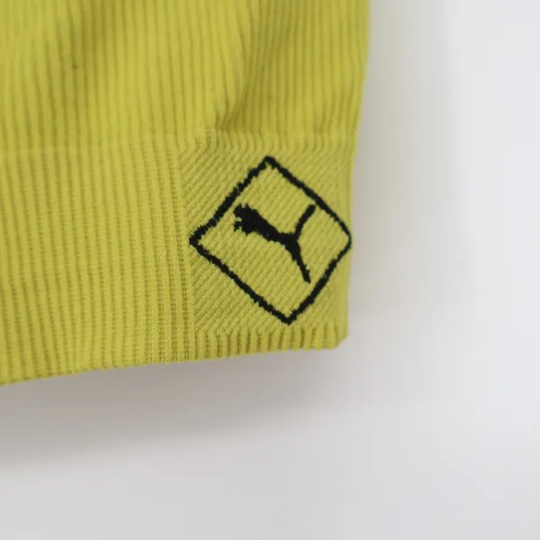 Puma Womens Ribbed Seamless Sports Bra Lime Green Cross Back Size L - Image 3