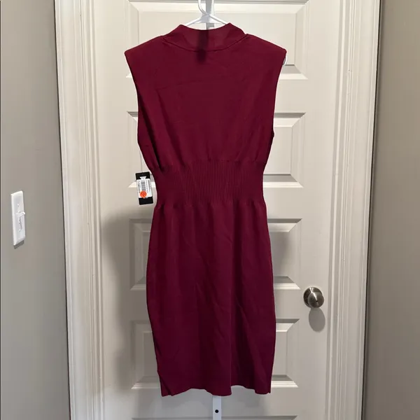 Guess Bodycon Dress‎ Wine Red Size XL NWT Mock Neck Party Mini - Image 5