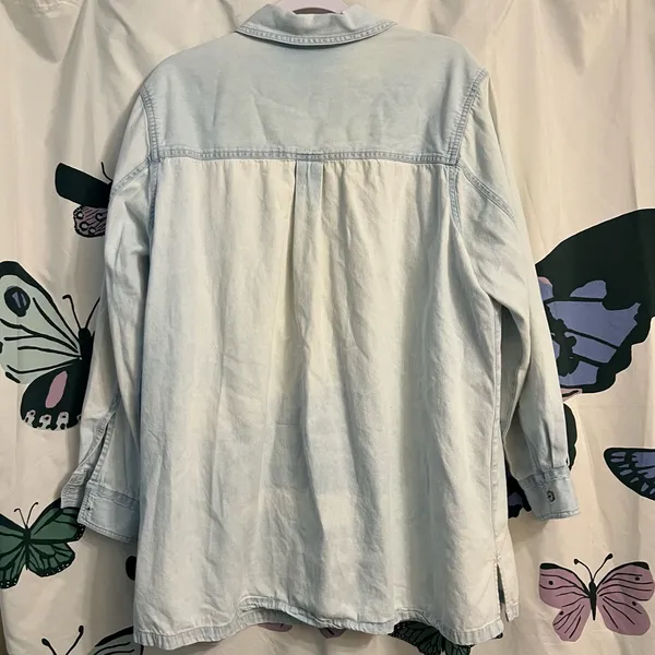 Vintage Denim 24/7 Button Up Gray Size 1X - Image 2