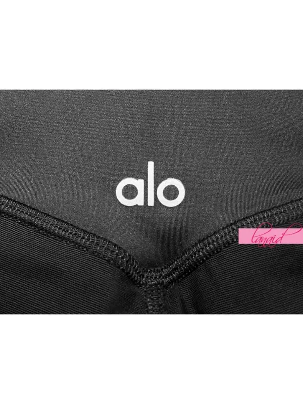 Alo Airlift Mesh High-Waist Track Star Leggings Black Sheer See-Through Hi-Rise - Image 8