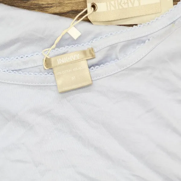 Ink+ivy Womens Loungewear Shirt Top IIW16133S Arctic Ice Blue M - Image 4