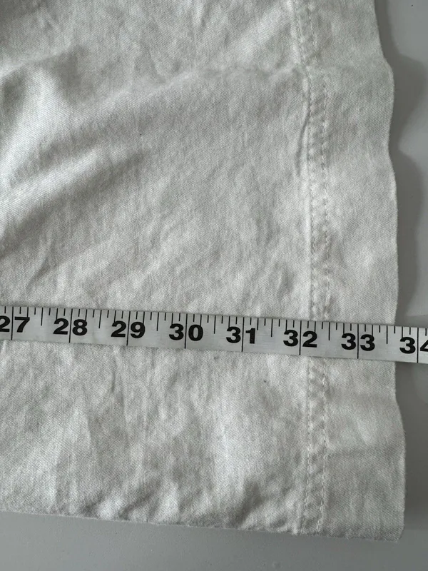 MADEWELL Linen-Cotton Puff-Sleeve Summer A-line Dress Sz 2 White Summer Retro - Image 13
