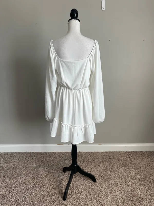 ALTAR'D STATE | White Square Neck Long-Sleeve Mini Dress Sz M - Image 8