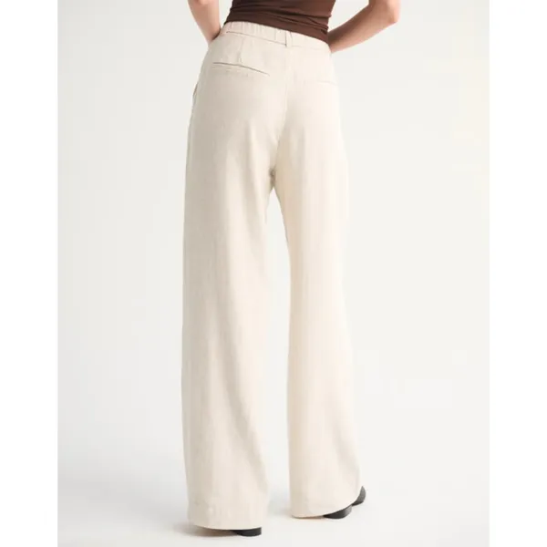 Abercrombie & Fitch Sloane Tailored Pant 27 Cream Linen Blend Quiet Luxury - Image 3