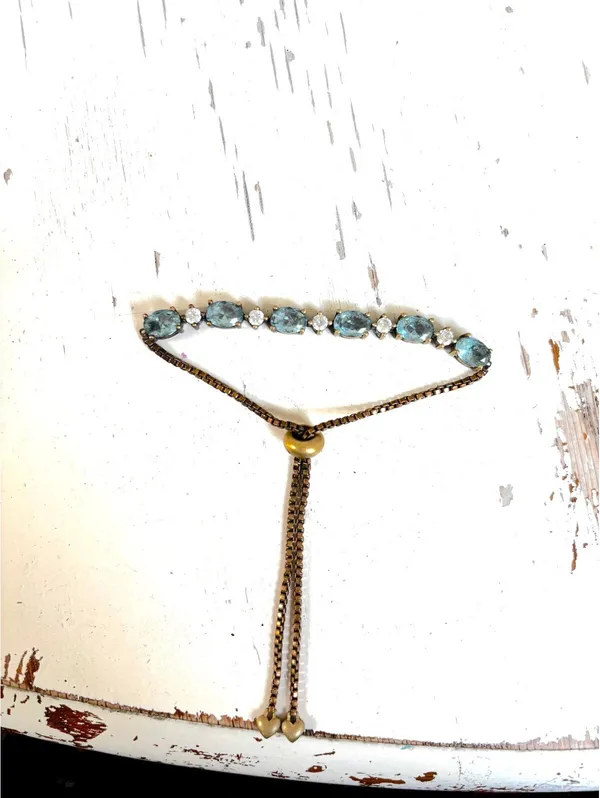 JC Penney BR SUN Vintage Aquamarine Bolo Bracelet - Image 2