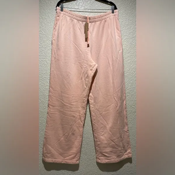Skims NWT French Terry Low Rise Straight Leg Pant Cantaloupe Size L - Image 5