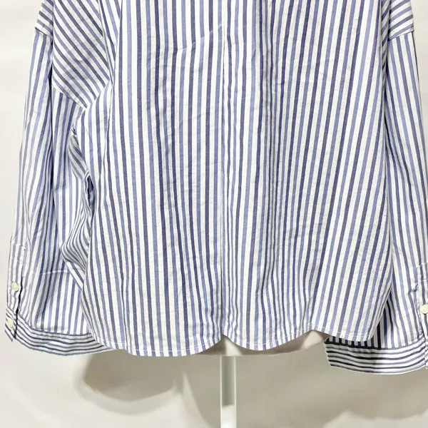 New Everlane 100% Cotton The Woven PJ Button Down Top Blue Stripe Size XL - Image 13