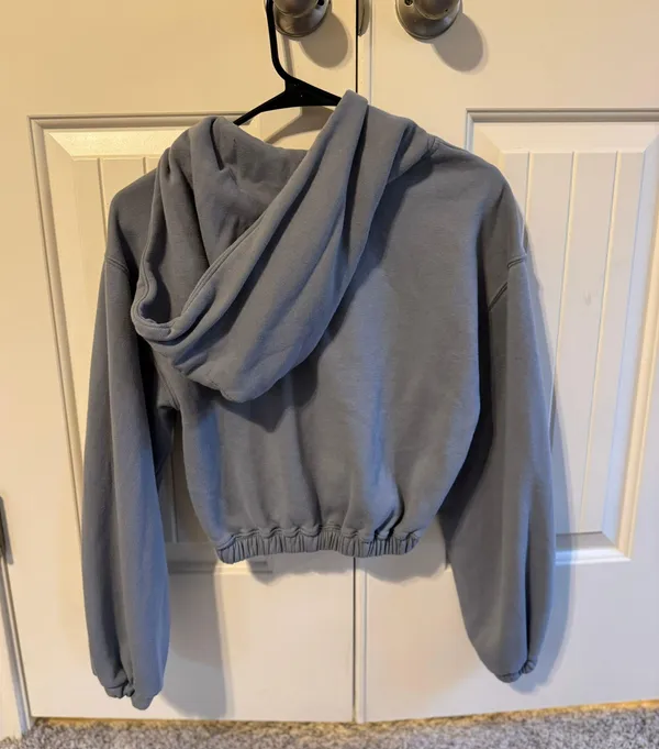 Blue Cropped Hoodie - Image 2