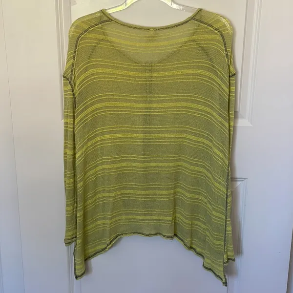 We The Free Open Knit Oversized Yellow Sweater Medium Poncho - Image 2