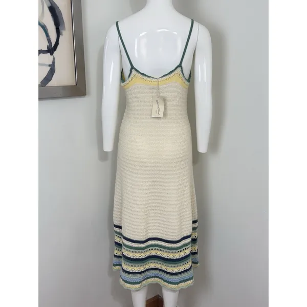 Universal Threads Women’s Crochet Knit Midi Dress Cream Summer Boho Beach Resortwear NWT Size M - Image 6