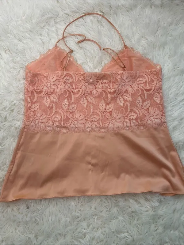 VTG 05 Y2K Banana Republic Peach Lace Camisole - Image 4