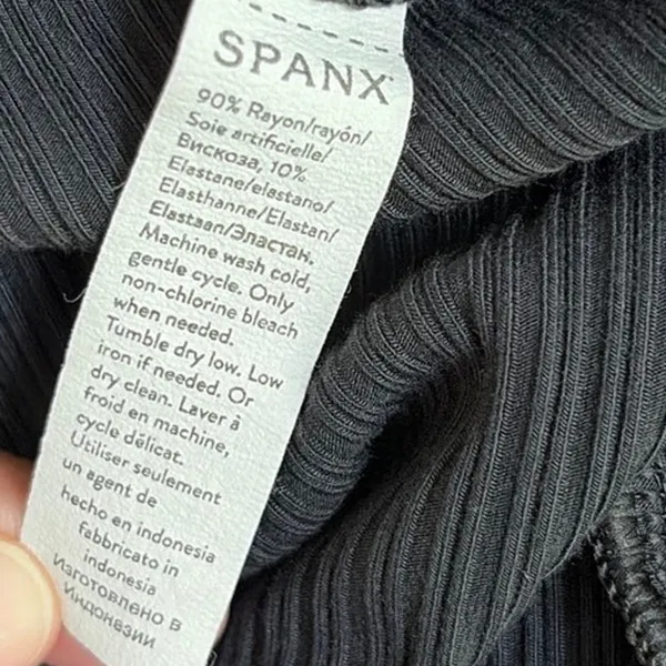 SPANX Ribbed Tank Top Small Black Shaping Stretch Scoop Neck - Image 7