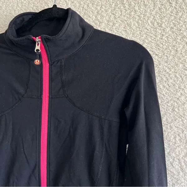 Lululemon Women’s Rare‎ Vintage Define Jacket Luon Full Zip Up Black/Pink Size 6 - Image 8