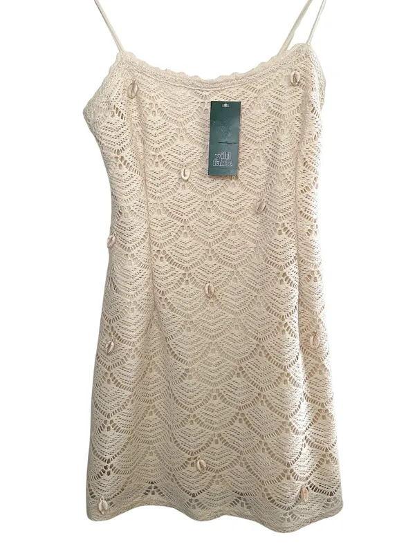 Wild Fable Crochet Mini Dress Cream Shell Detail Small NWT - Image 2