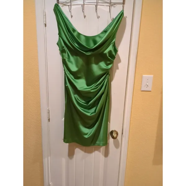 David's Bridal Prom/Wedding/evening Olive Green Dress Size 14 - Image 2
