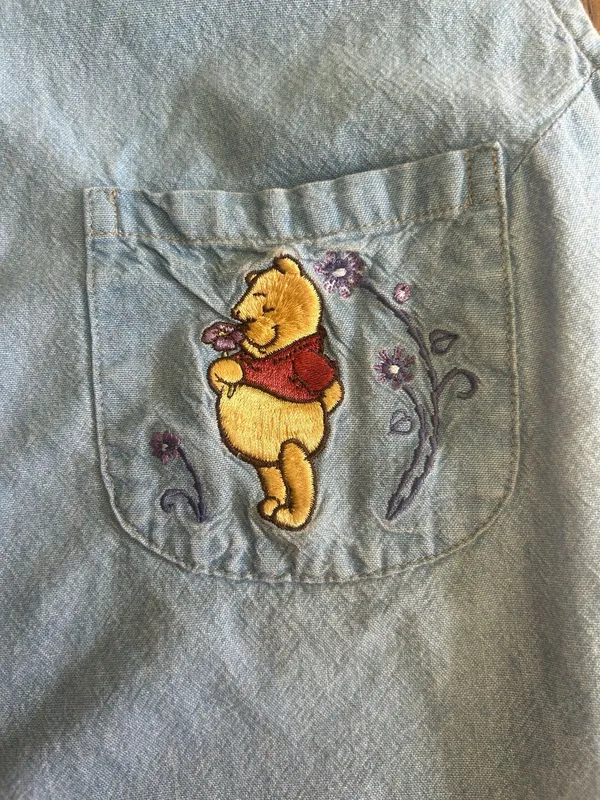 Vintage Winnie the Pooh Denim Vest Disney Embroidered - Image 2