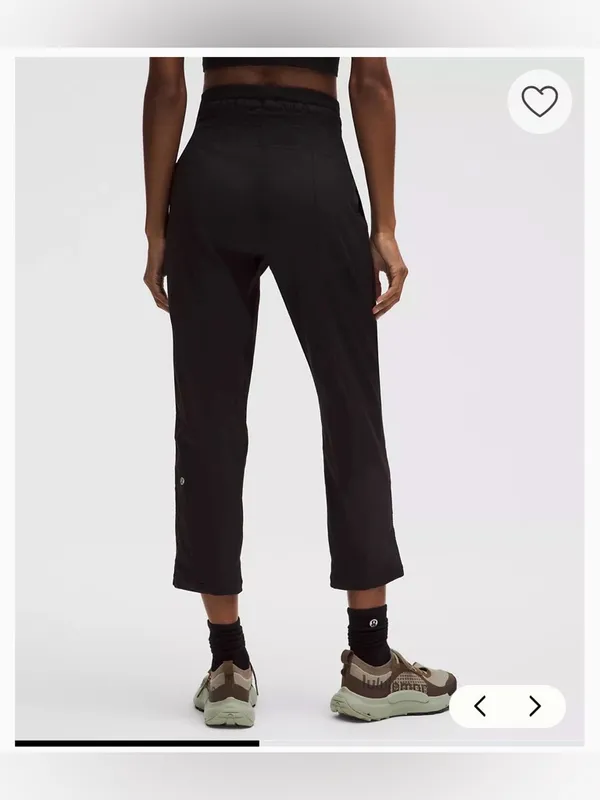 Lululemon Dance Studio Mid-Rise Cropped Pant Black Drawstring Crop Pants SZ 8 - Image 2