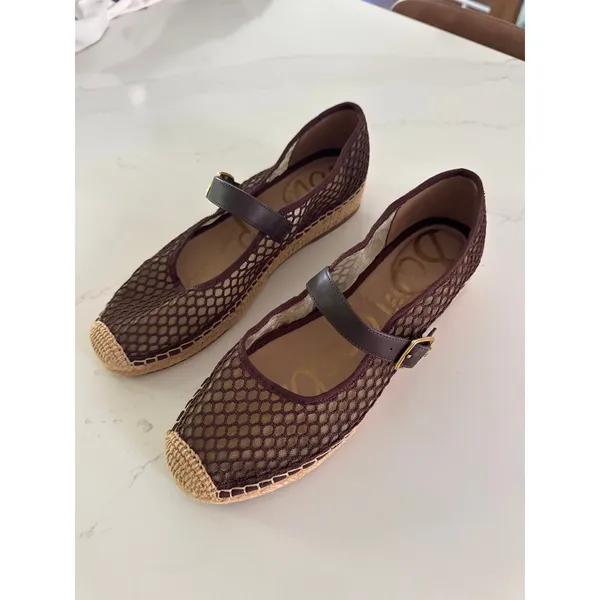 SAM EDELMAN Mackie Mesh Woven Espadrilles in Cafe Noir Size 10.5 - Image 4