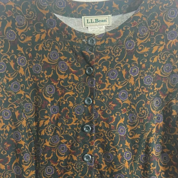L.L. Bean Women's Paisley Floral Cotton Maxi Dress Multicolor - Image 3