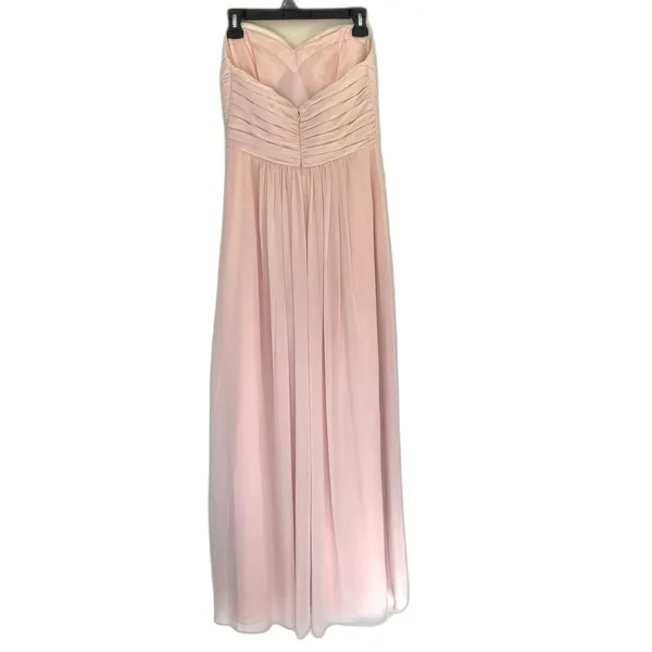 Bill Levkoff Bridesmaid's Dress Strapless Sweetheart Chiffon Gown Pink Size 12‎ - Image 5