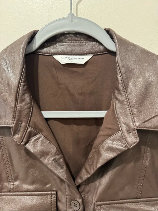 Amanda Uprichard Sz M Short Sleeve Greyson Mini Dress in Cocoa - Image 4