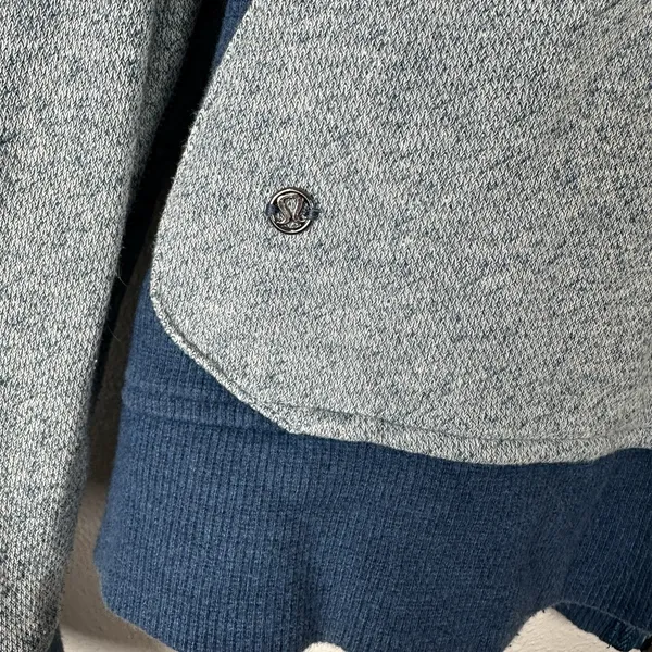 Lululemon Scuba Full Zip Hoodie Womens Size 6 Heather Blue Sweatshirt Active - Image 5